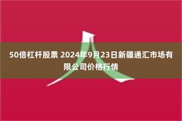 50倍杠杆股票 2024年9月23日新疆通汇市场有限公司价格行情